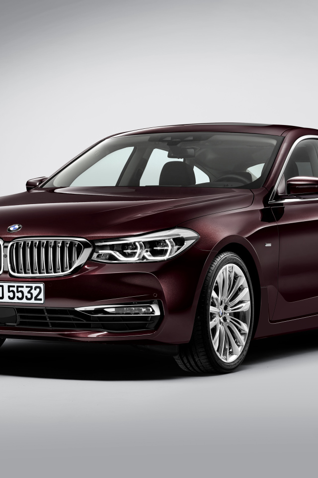 Бордовый автомобиль BMW  630d xDrive Gran Turismo, 2017