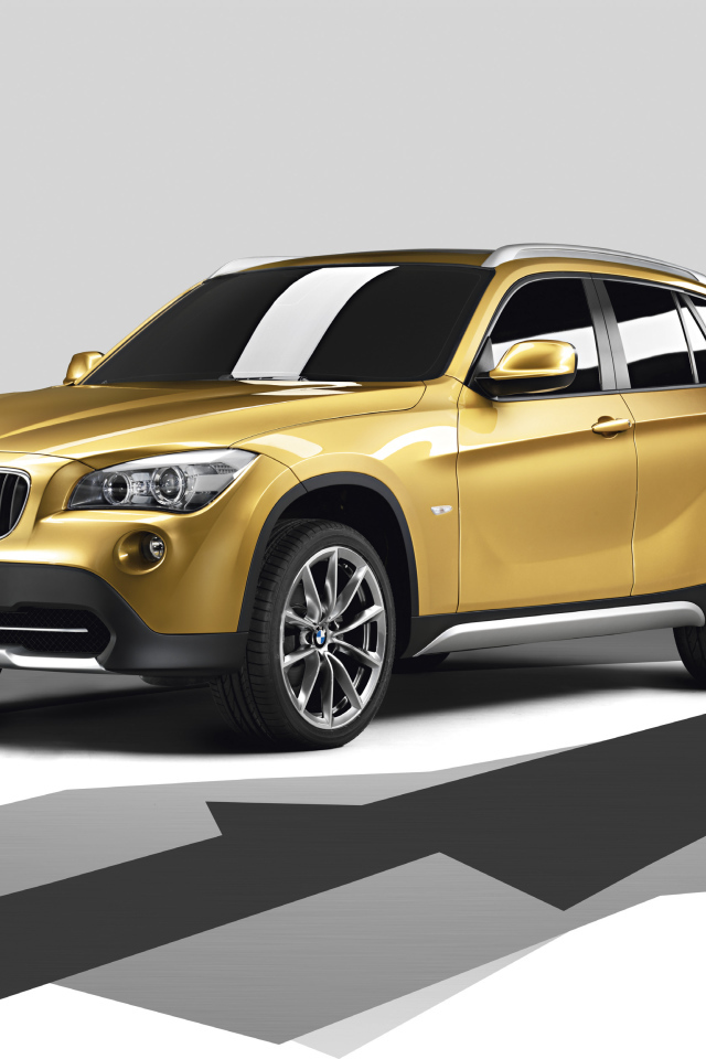 Внедорожник BMW X1 песочного цвета