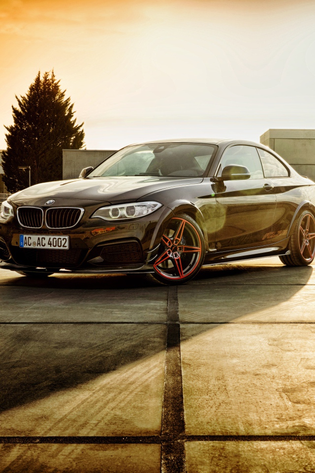 Стильный черный немецкий автомобиль BMW F22