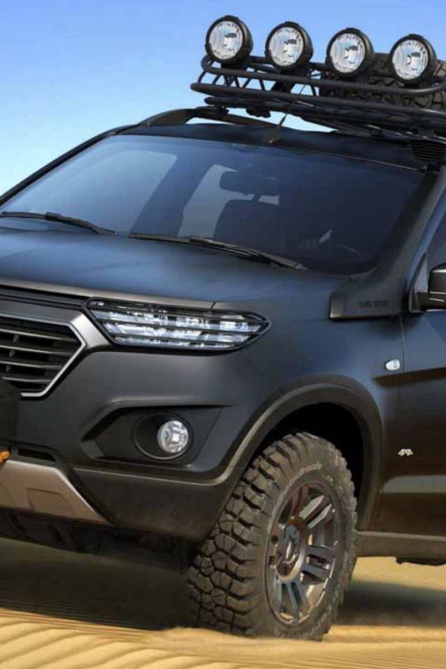 Внедорожник Chevrolet Niva 2017 года на песке 