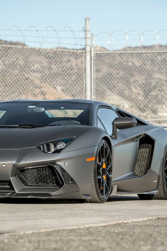 Автомобиль Lamborghini Aventador цвет серебристый металлик