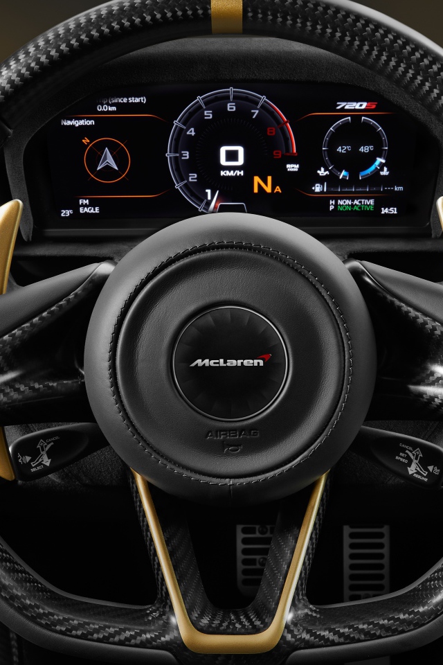 Leather steering wheel car McLaren 720S, 2018