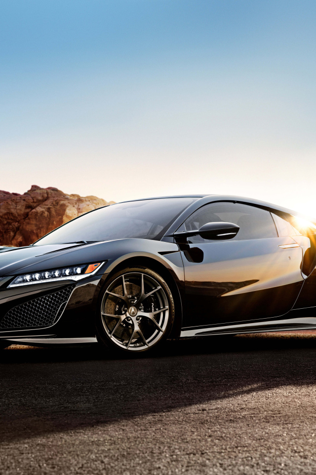 Черный автомобиль  Acura NSX 2017 