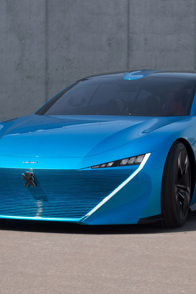 Голубой автомобиль Peugeot Instinct Concept