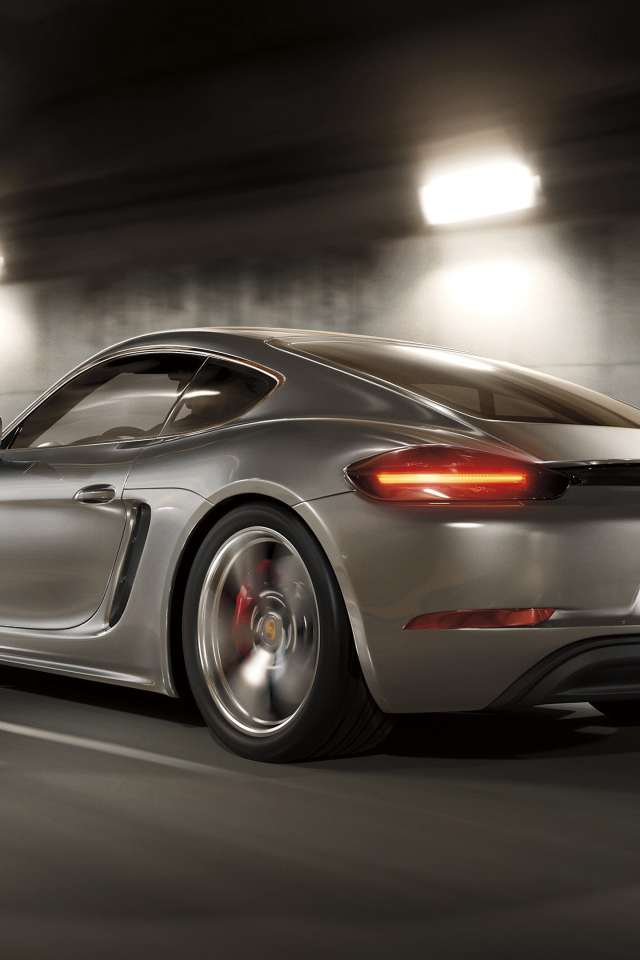 Спортивный автомобиль Porsche 718 Cayman GT4, 2018 вид сзади