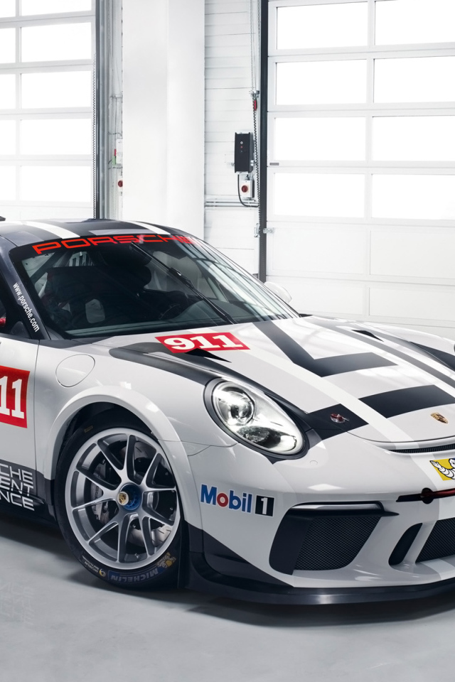 Sports car Porsche 911 GT3 in the garage