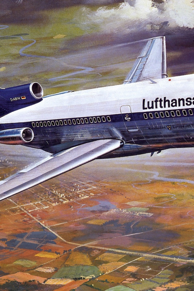 Лайнер Boeing 727 авиакомпании Lufthansa 