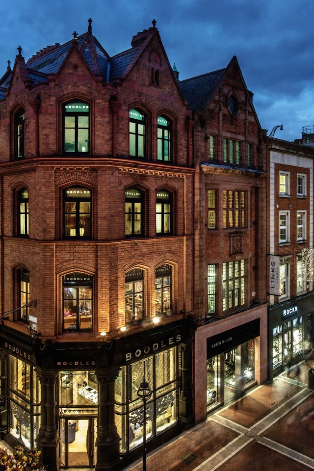 Старинное здание улица Графтон-стрит, Дублин. Ирландия  