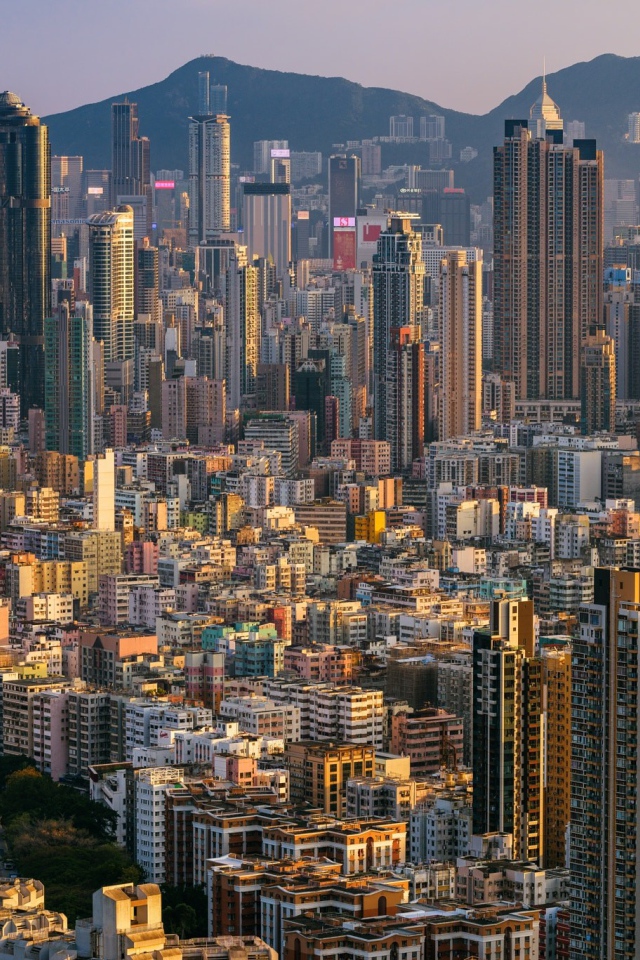 Панорама города Гонконг, Китай 
