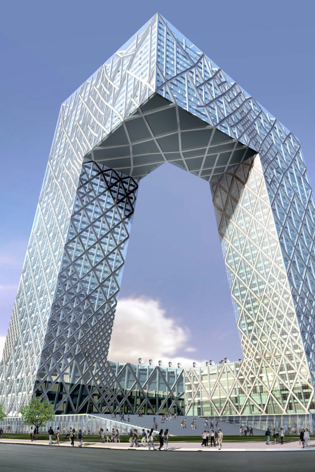 Необычное здание, штаб-квартира Центрального телевидения КНР в Пекине 