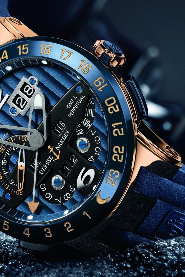 Синие стильные часы Ulysse Nardin 