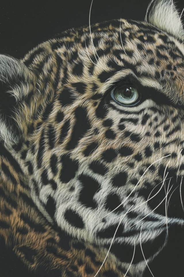 Нарисованная морда леопарда