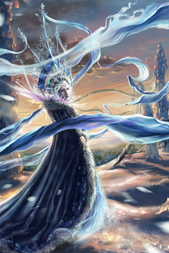 Красивая снежная королева фэнтези