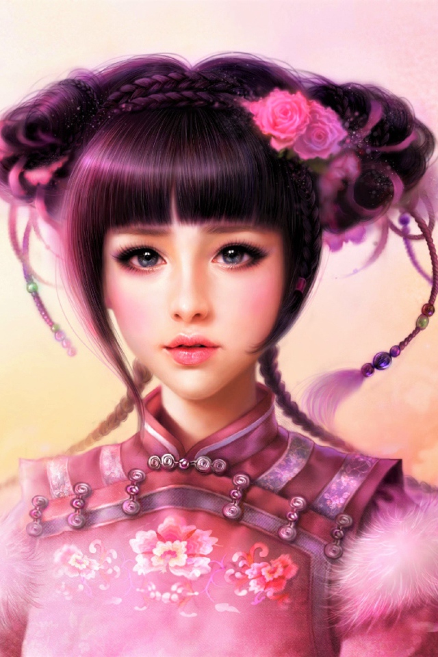 Красивая молодая девушка азиатка фэнтези