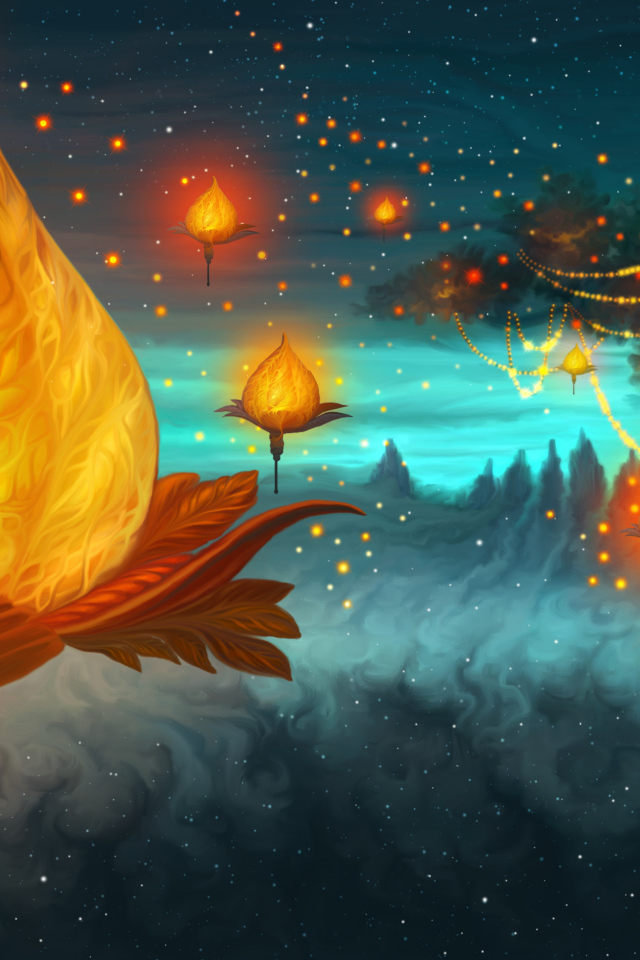 Фантастические светящиеся растения ночью