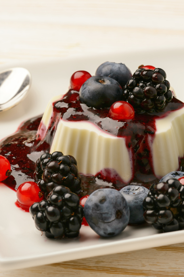 Аппетитное желе с ягодами черники, смородины и ежевики и джемом