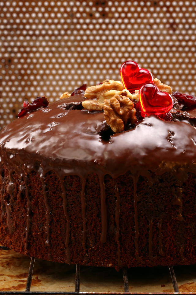 Шоколадный пирог с грецкими орехами 