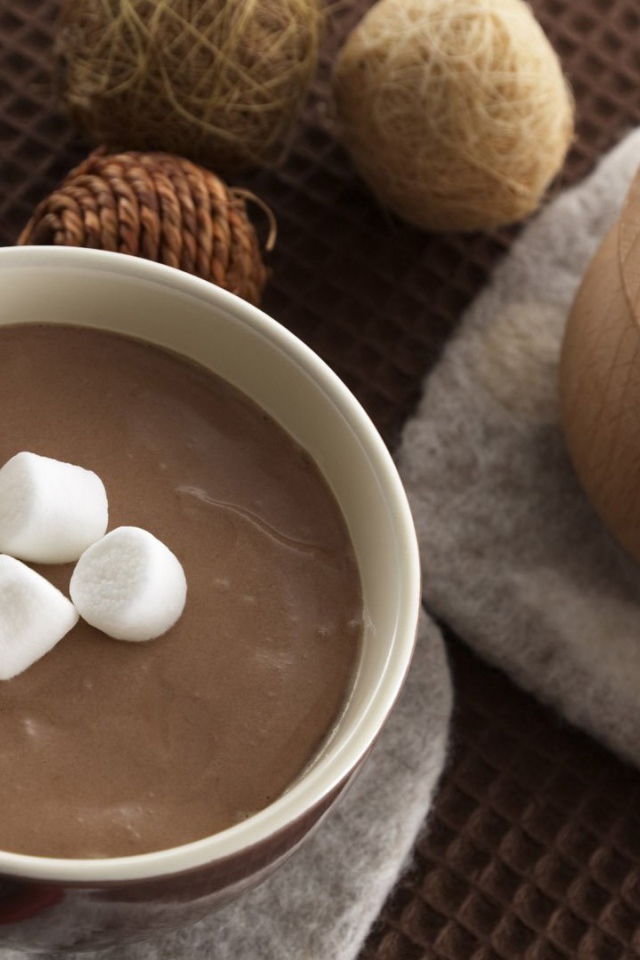 Чашка горячего шоколада с маршмеллоу 