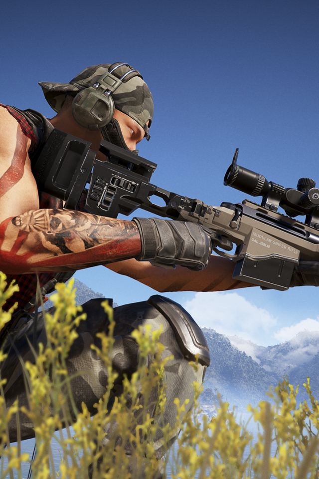 Персонаж игры Tom Clancy's Ghost Recon Wildlands с оптической винтовкой 