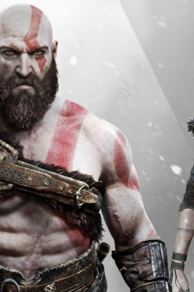 Кратос с сыном персонажи игры God of War