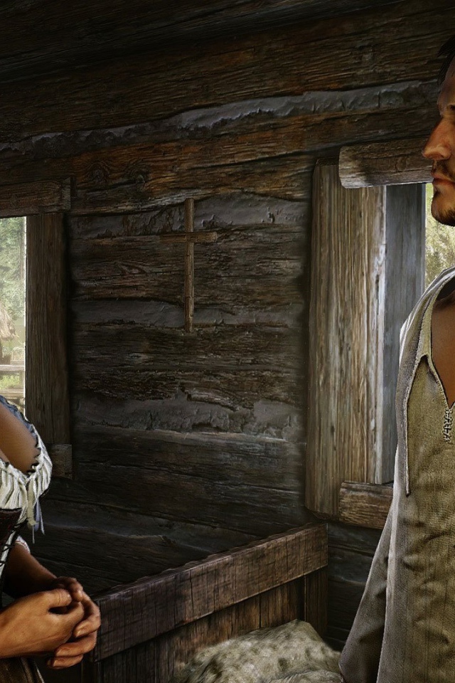 Мужчина и женщина персонажи игры Kingdom Come Deliverance 2017 