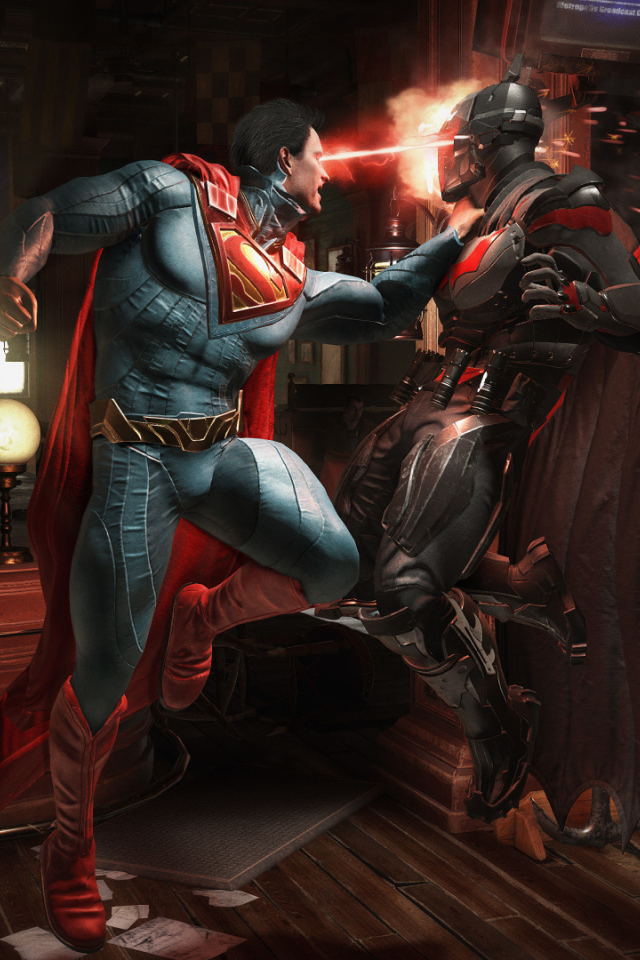 Супермен сжигает глазами игра Injustice 2 