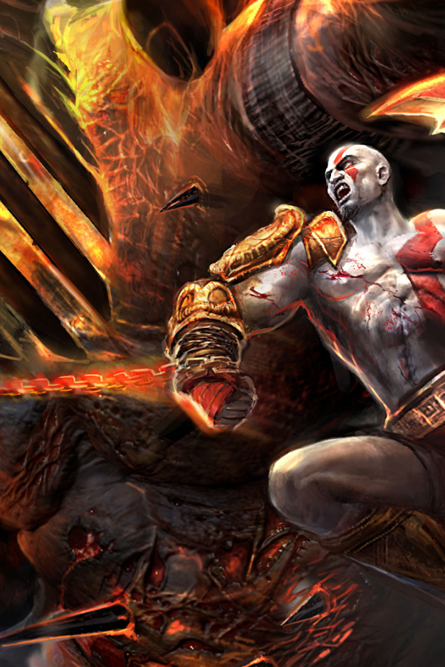 Битва главного героя с богом Аресом игра God of War 