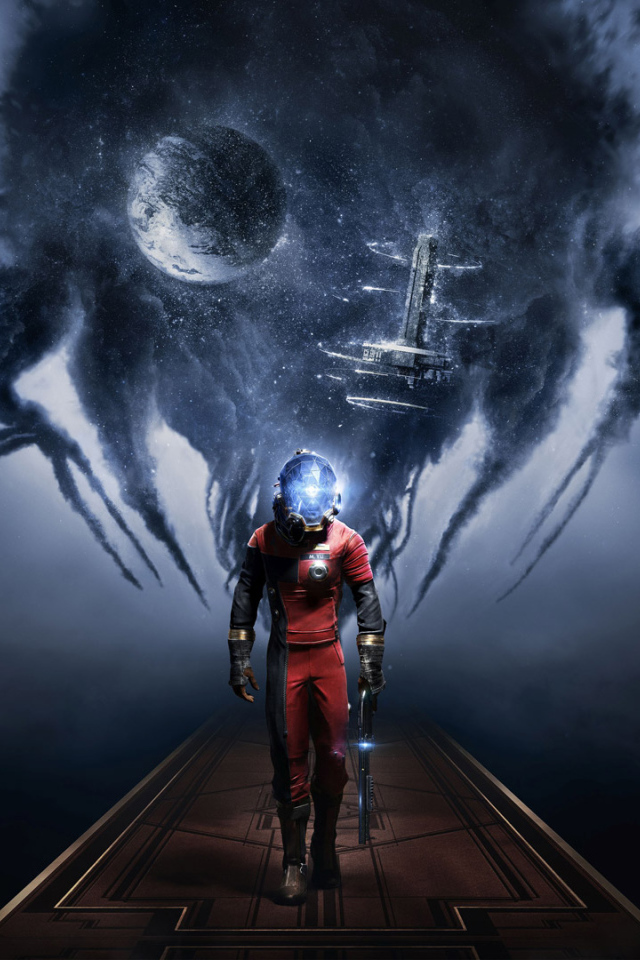 Главный герой игры Prey 2017 в скафандре 