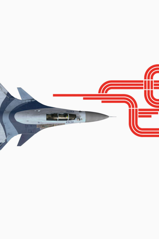 Истребитель на белом фоне на 23 февраля 