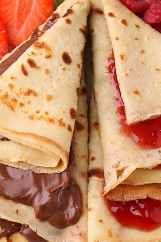 Блинчики с шоколадом и джемом на Масленицу 2017 