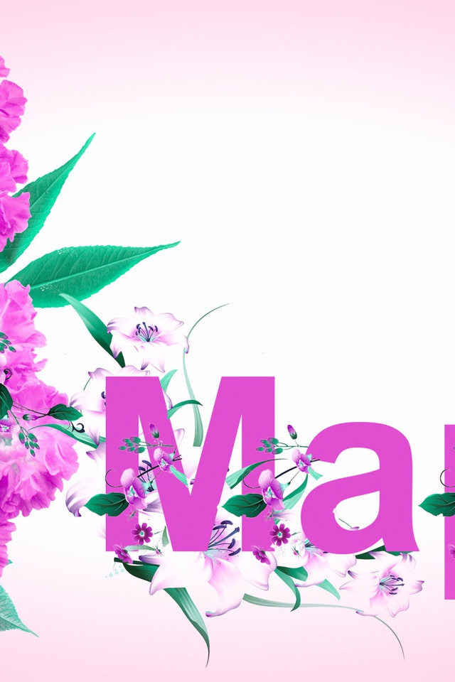 8 Марта надпись из цветов 