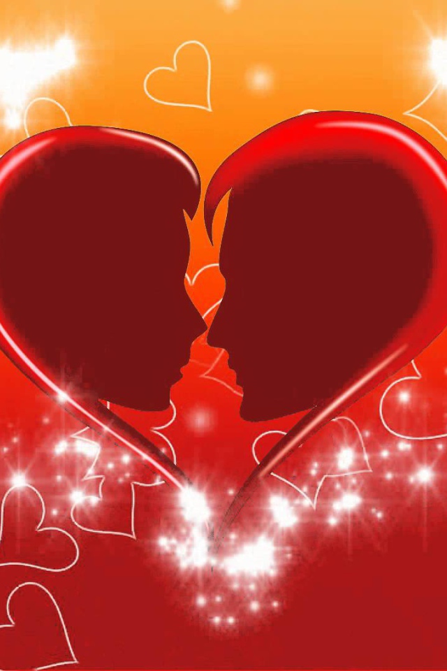 Образы влюбленной пары в сердце 