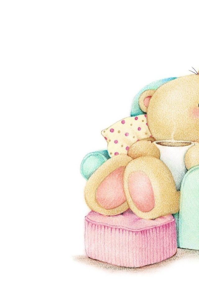 Влюбленные мишки Тедди на белом фоне