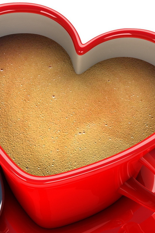 Красная кружка в форме сердца 