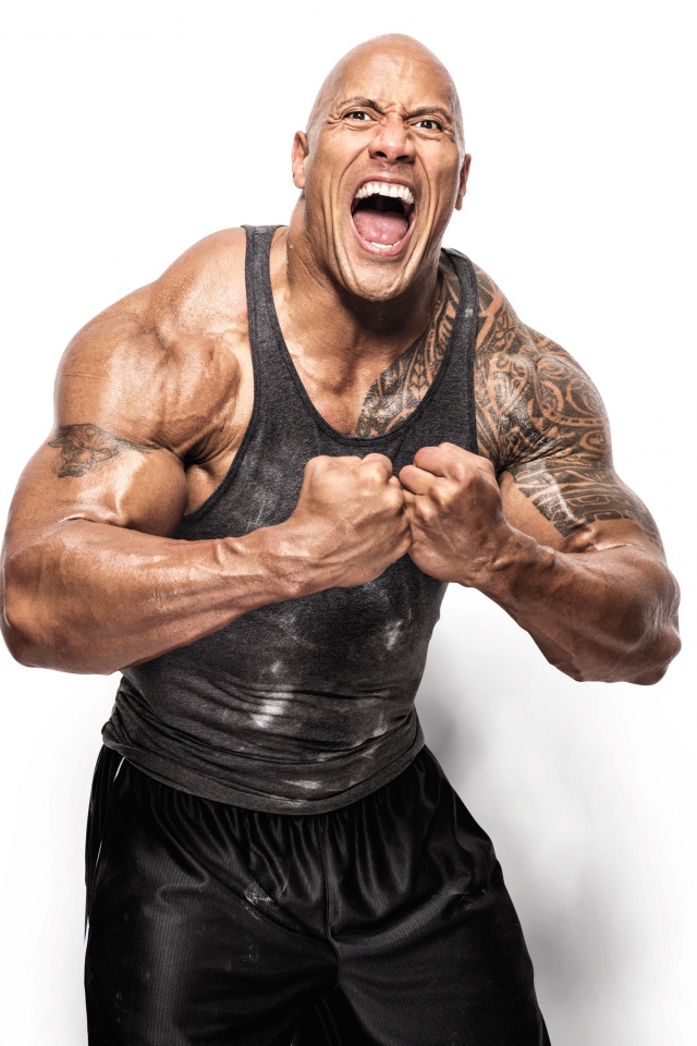 Актер Дуэйн Джонсон фото на белом фоне 