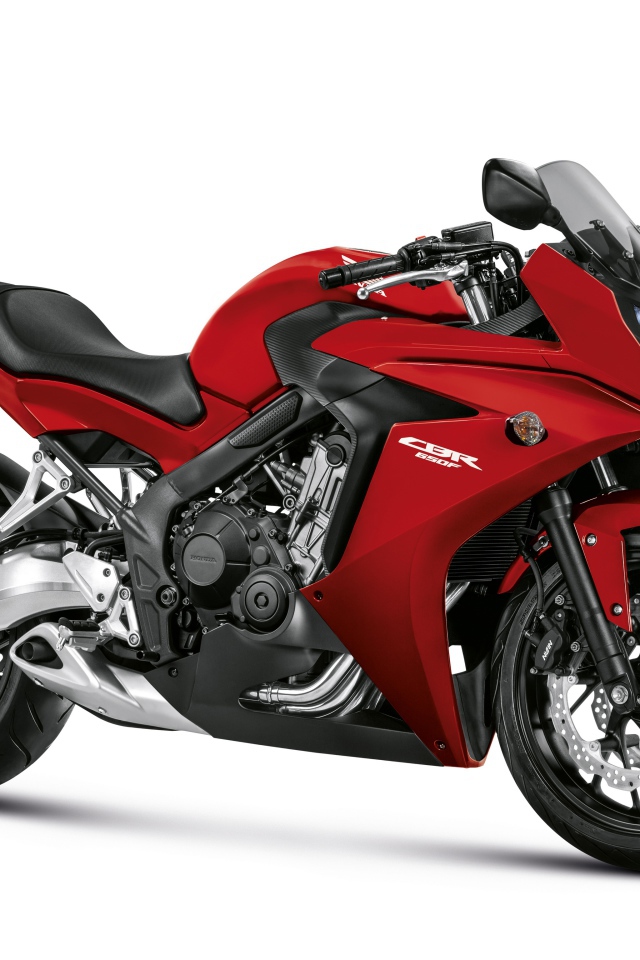 Red motorcycle Honda CBR photo on a white background