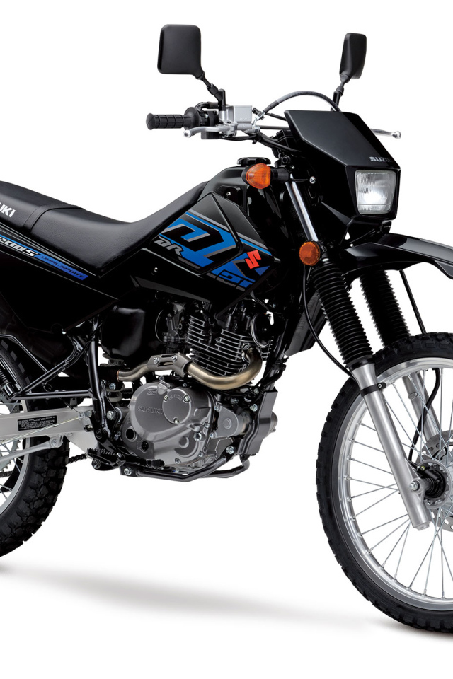 Черный мотоцикл Suzuki DR200S 