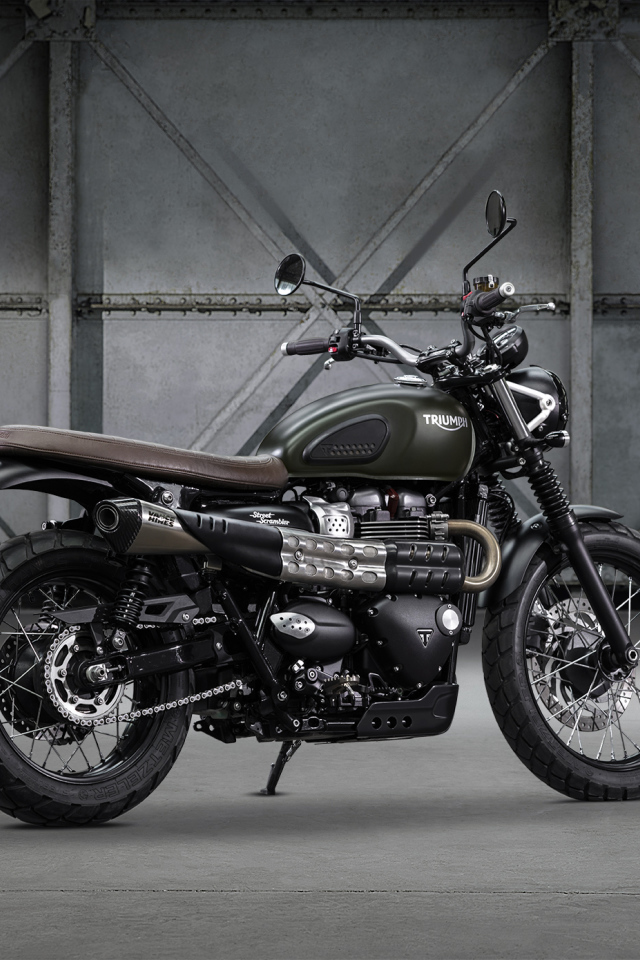 Мотоцикл Triumph Street Scrambler вид сбоку