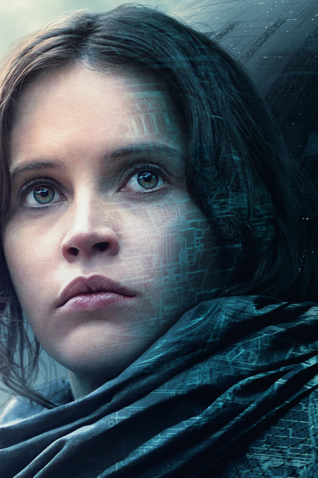 Джин Эрсо и силуэт Дарта Вейдера Изгой-один. Звёздные войны Истории 