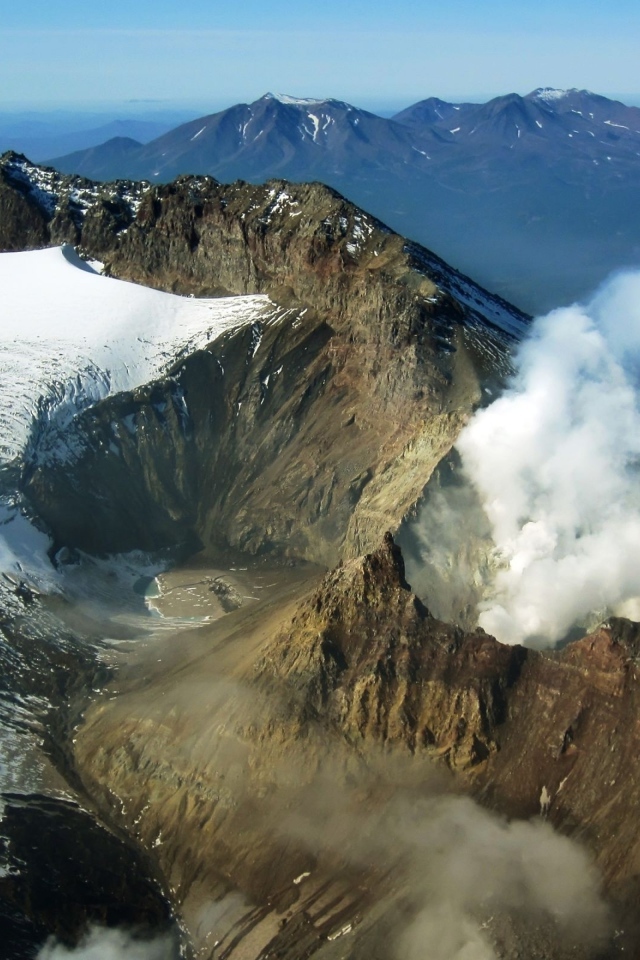The smoking volcano, Kamchatka, Russia 
