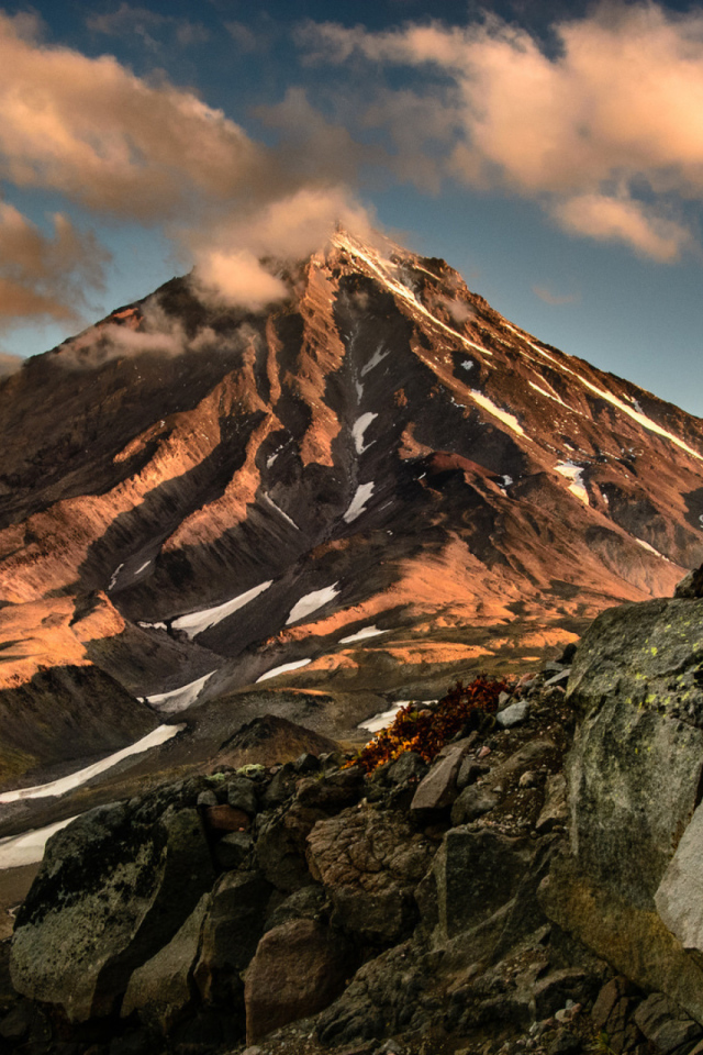 Вид на вулкан Камчатка, Россия 