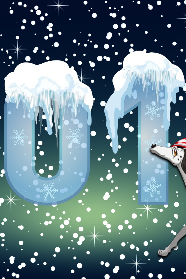 С Новым 2018 годом собаки, цифры