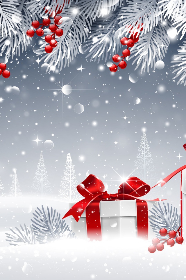 Открытка с подарками на Новый год 2019