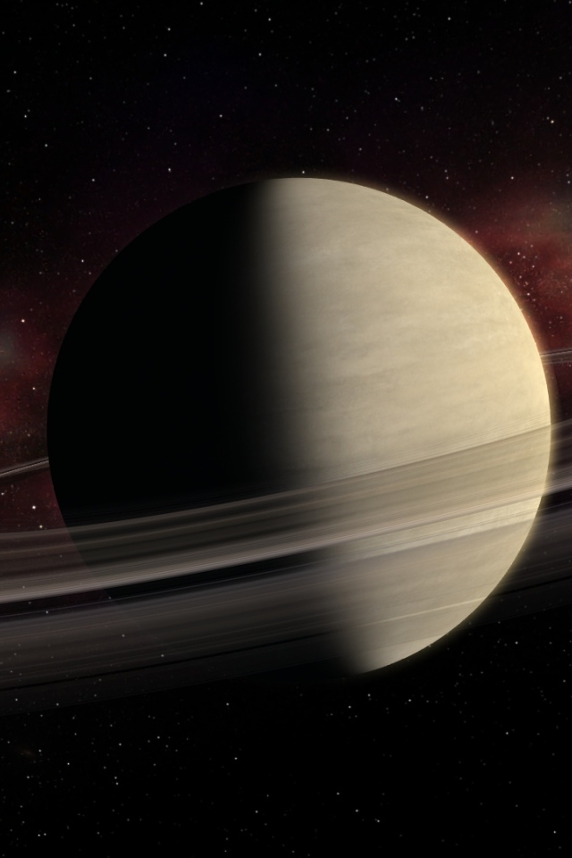 Большая планета Сатурн с кольцами 