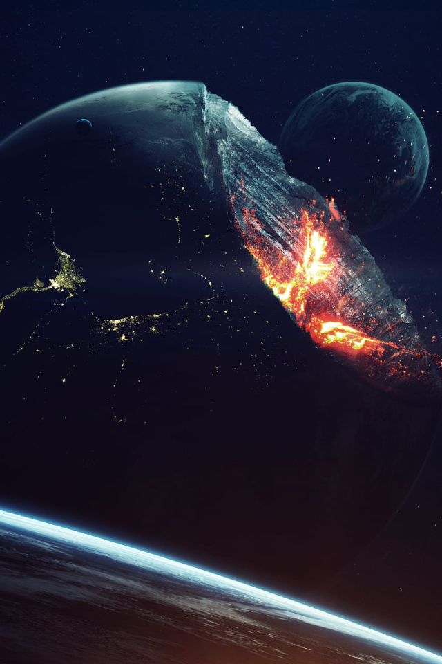 Извержение планеты земля  в космосе