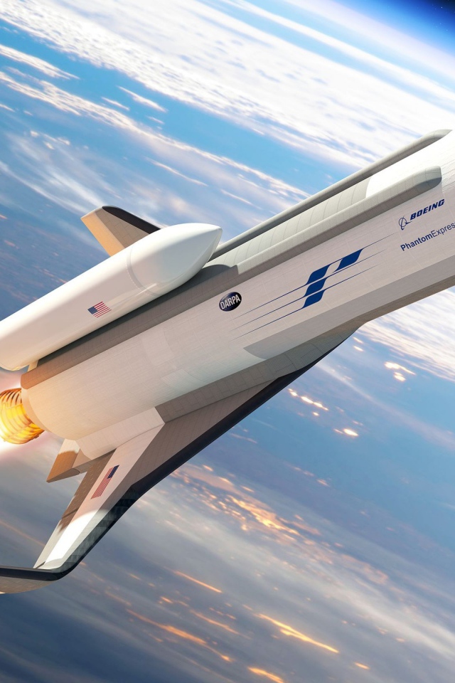 Экспериментального космический самолет Phantom Express в космосе