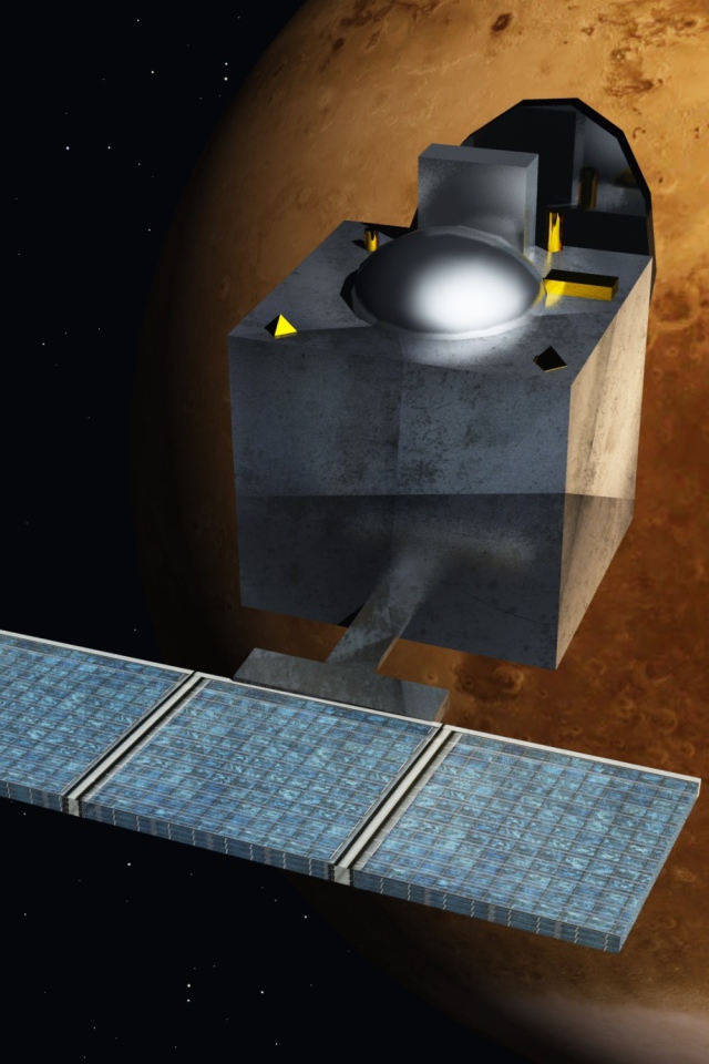 Индийский космический аппарат Mangalyaan на орбите Марса 