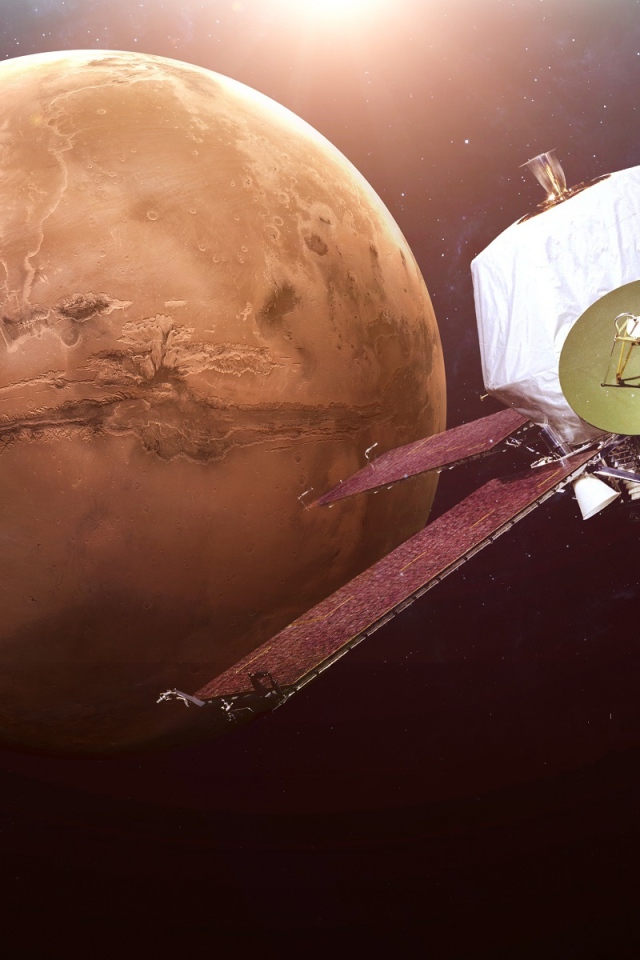 Межпланетная космическая станция Маринер на орбите планеты Марс 