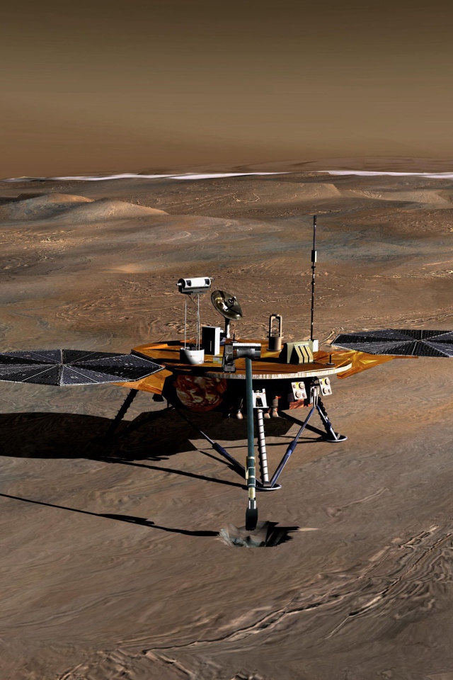 Посадочным модуль «Феникс» на поверхности Марса 