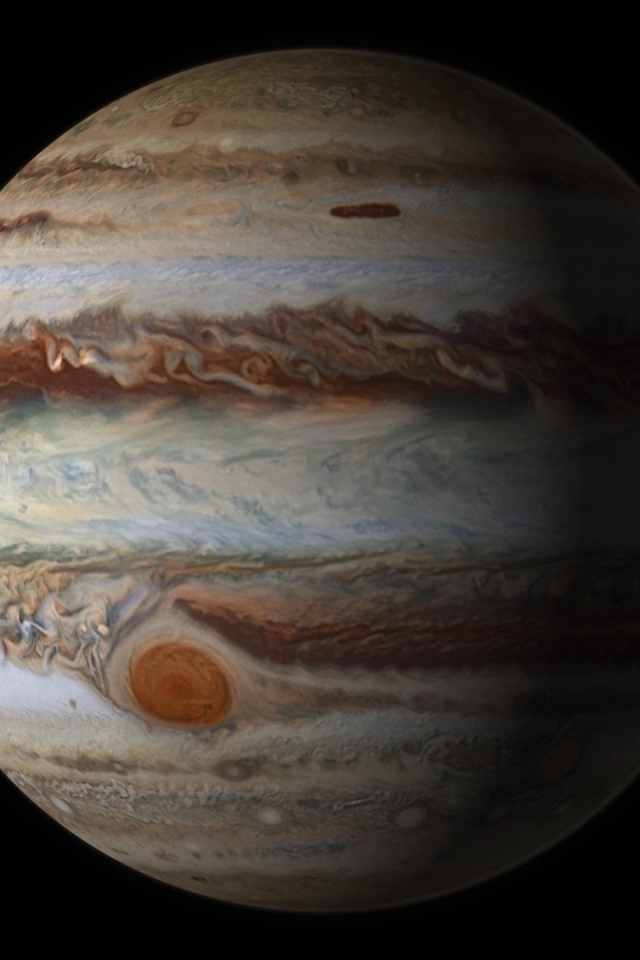 Планета Юпитер на черном фоне 